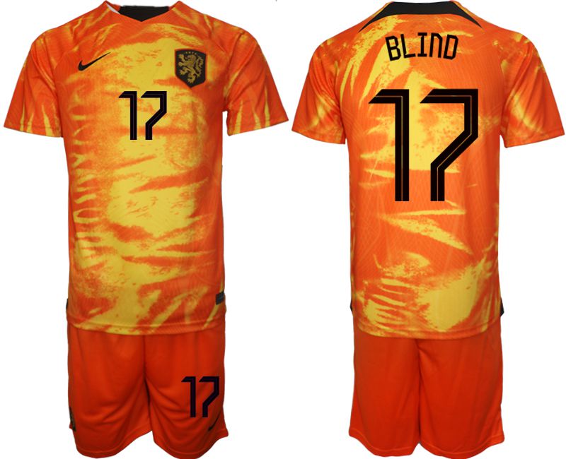 Men 2022 World Cup National Team Netherlands home orange #17 Soccer Jerseys